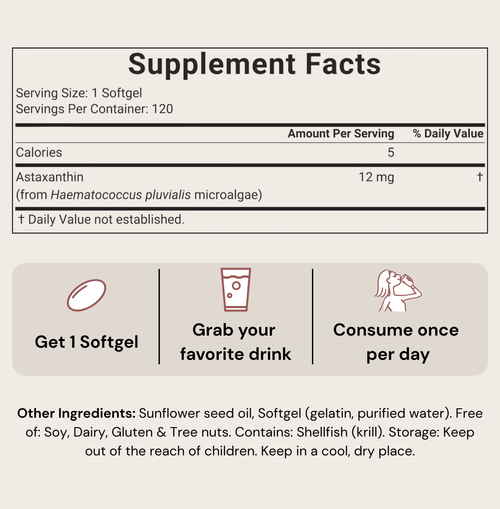 Astaxanthin Tanning Softgels